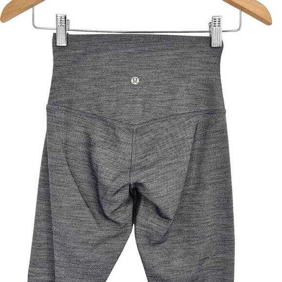 Lululemon Align Pant II 25" Mini Heathered Herringbone Black White Size 4 - Picture 6 of 9